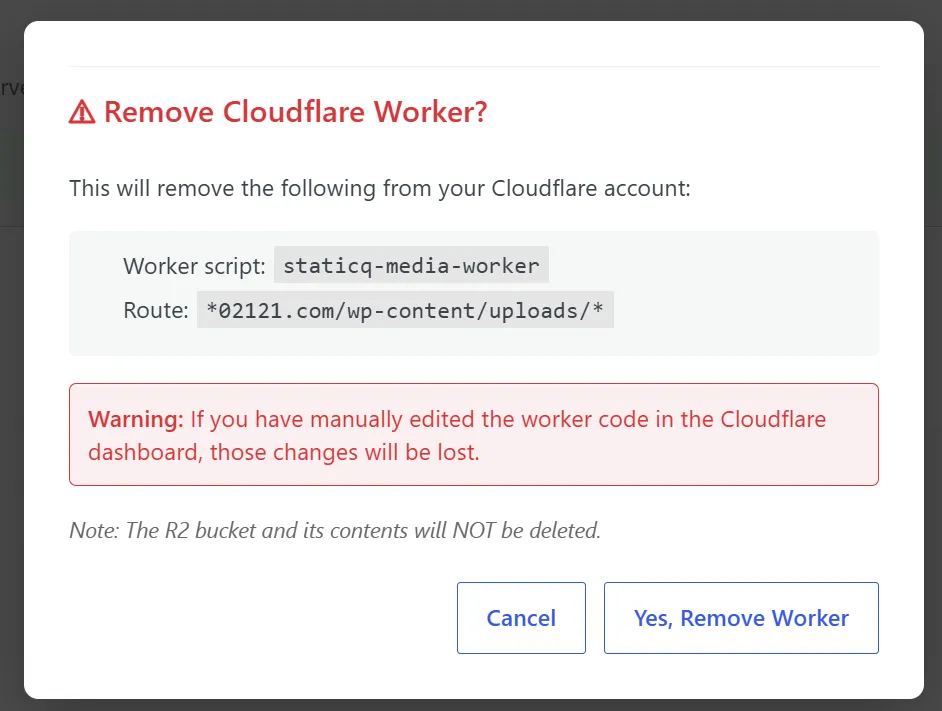 Worker management panel after deployment — Test, Redeploy, and Undeploy buttons alongside the current deployment status and timestamp